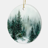 Christmas Pine Snowy Trees Ornament セラミックオーナメント (左)