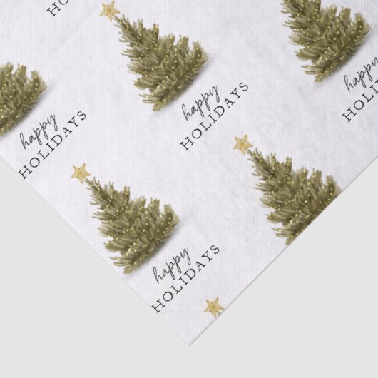 Christmas Pine Tree Happy Holidays Typography 薄葉紙 (詳細)