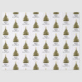 Christmas Pine Tree Happy Holidays Typography 薄葉紙 (正面)
