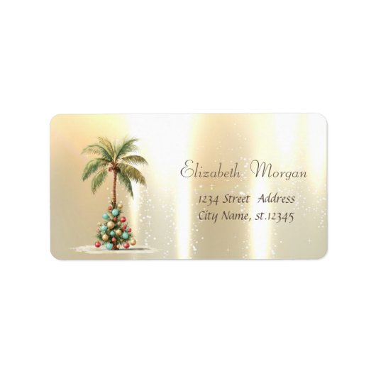  Christmas Pine Tree Palm Balls Gold  ラベル (正面)