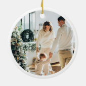 Christmas Pine Tree Photo Family Ornament セラミックオーナメント (裏面)