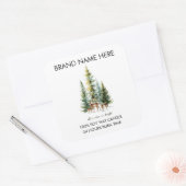 Christmas Pine Trees & Deers Candle Labels スクエアシール (封筒)