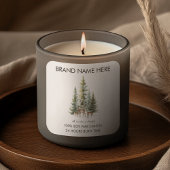 Christmas Pine Trees & Deers Candle Labels スクエアシール