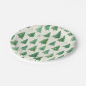 Christmas Pine Trees Paper Plates – Holiday Dinner ペーパープレート (アングル)