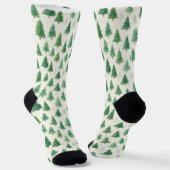Christmas Pine Trees Socks – Modern Watercolor  ソックス (傾斜あり)