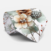 Christmas Pinecone and Berries Neck Tie ネクタイ (ロール)
