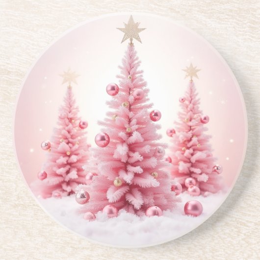 Christmas Pink Coasters コースター (正面)