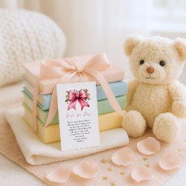 Christmas Pink Coquette Bow Books for Baby Shower  エンクロージャーカード