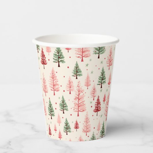 Christmas pink cup. 紙コップ (正面)