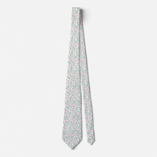 Christmas Pink Pattern Neck Tie ネクタイ (正面)