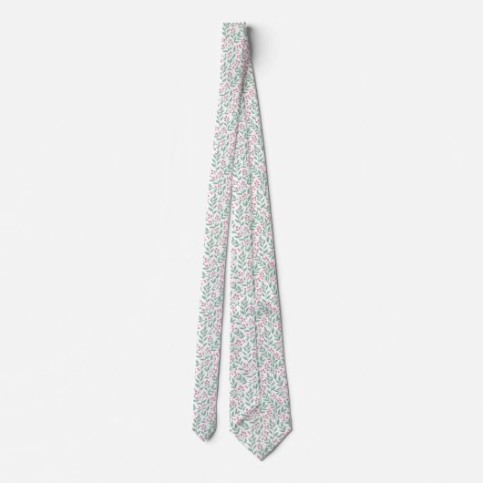 Christmas Pink Pattern Neck Tie ネクタイ (裏面)