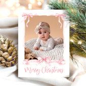 Christmas Pink Photo シーズンポストカード