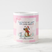 Christmas pink Plaid Cartoon illustration funny ジャンボコーヒーマグカップ (正面)