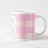 Christmas pink Plaid Cartoon illustration funny ジャンボコーヒーマグカップ (右)
