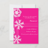Christmas Pink Snowflake RSVP Card (正面)