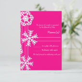 Christmas Pink Snowflake RSVP Card (スタンド正面)