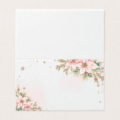 Christmas pink snowflakes poinsettia place card (外部フラット)