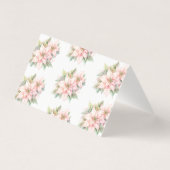Christmas pink snowflakes poinsettia place card (裏面)