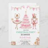 Christmas pink sugar plum nutcracker Invitation 招待状 (正面/裏面)