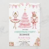 Christmas pink sugar plum nutcracker Invitation  招待状 (正面)