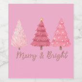 Christmas pink wine bottle label ワインラベル (シングルラベル)