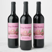 Christmas Pink Wine bottle Label ワインラベル (ボトル)