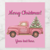 Christmas Pink Wine bottle Label ワインラベル (シングルラベル)
