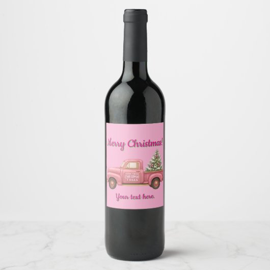 Christmas Pink Wine bottle Label ワインラベル (正面)