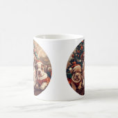 Christmas Pit Bull Puppy Dogs コーヒーマグカップ (中央)