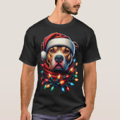 Christmas Pit bull Xmas Pit Bull Mom Dog Lover Tシャツ (正面)