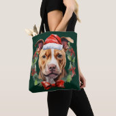 Christmas Pitbull トートバッグ (クローズアップ)