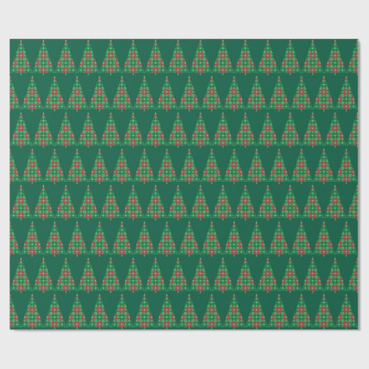 Christmas pixelated tree wrapping paper ラッピングペーパー (フラット)