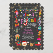 Christmas Pizza and Pajama Party Invitation 招待状 (正面/裏面)