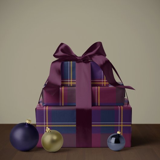 Christmas plaid classic holiday simple ラッピングペーパー