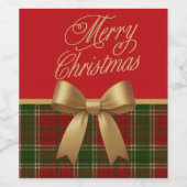 Christmas Plaid Food & Beverage Label Set  ワインラベル (シングルラベル)