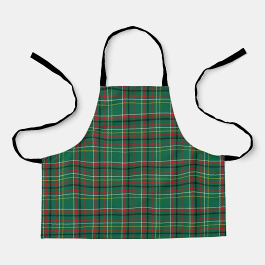 Christmas Plaid Green Pattern-23914 エプロン (正面)