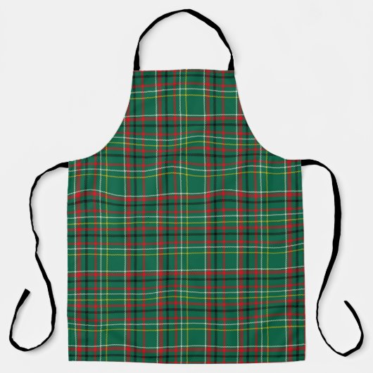 Christmas Plaid Green Pattern-23914 エプロン (正面)