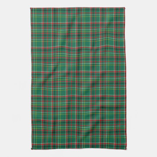 Christmas Plaid Green Pattern-23914 キッチンタオル (縦)