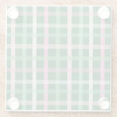 Christmas Plaid - Green & Pink ガラスコースター (裏面)
