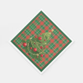 Christmas Plaid Green, Red, Gold, White スタンダードランチョンナプキン (角)