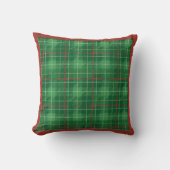 Christmas Plaid Green with Red Trim クッション (正面)