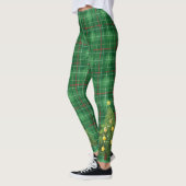Christmas Plaid Green with Tree レギンス (左)