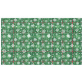 Christmas Plaid Green with White Snowflakes テーブルクロス (正面(横))