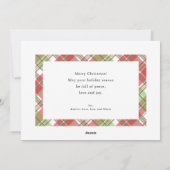Christmas Plaid Horizontal 2 Photo シーズンカード (裏面)