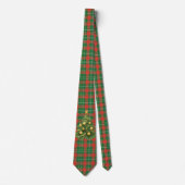 Christmas Plaid in Green on Red with Tree ネクタイ (正面)
