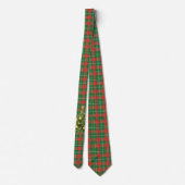 Christmas Plaid in Green on Red with Tree ネクタイ (裏面)
