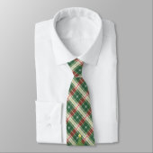 Christmas Plaid in White, Green, Red with Tree ネクタイ (タイ)