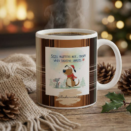 Christmas Plaid Mugs Cartoon illustration funny ジャンボコーヒーマグカップ