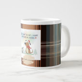 Christmas Plaid Mugs Cartoon illustration funny ジャンボコーヒーマグカップ (正面右)