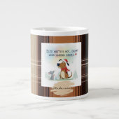 Christmas Plaid Mugs Cartoon illustration funny ジャンボコーヒーマグカップ (正面)